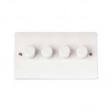 Scolmore Click Mode 250W 4 Gang 2 Way Resistive Inductive Dimmer Switch White Scolmore Click Mode 250W 4 Gang 2 Way Resistive Inductive Dimmer Switch White
