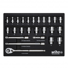 Wiha 26 Piece Ratchet Wrench Set, 1/2" Wiha 26 Piece Ratchet Wrench Set, 1/2"