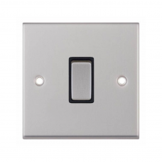 Selectric 7M-Pro Satin Chrome 1 Gang 10A 2 Way Switch with Black Insert