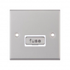 Selectric 7M-Pro Satin Chrome 13A Fused Connection Unit with White Insert