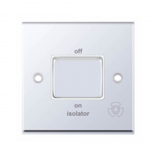 Selectric 7M-Pro Polished Chrome 1 Gang 10A 3 Pole Fan Isolator Switch with White Insert