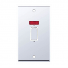 Selectric 7M-Pro Polished Chrome 2 Gang 45A DP Switch with Neon and White Insert