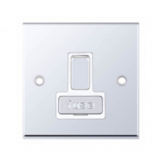Selectric 7M-Pro Polished Chrome 13A DP Switched Fused Connection Unit with White Insert