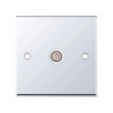 Selectric 7M-Pro Polished Chrome 1 Gang TV Socket with White Insert