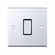 Selectric 7M-Pro Polished Chrome 1 Gang 10A 2 Way Switch with Black Insert
