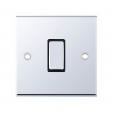 Selectric 7M-Pro Polished Chrome 1 Gang 10A Intermediate Switch with Black Insert