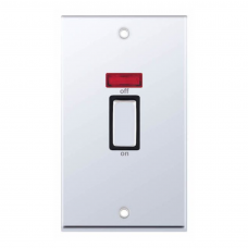 Selectric 7M-Pro Polished Chrome 2 Gang 45A DP Switch with Neon and Black Insert