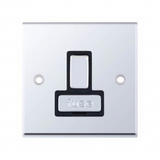 Selectric 7M-Pro Polished Chrome 13A DP Switched Fused Connection Unit with Black Insert