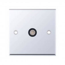 Selectric 7M-Pro Polished Chrome 1 Gang TV Socket with Black Insert