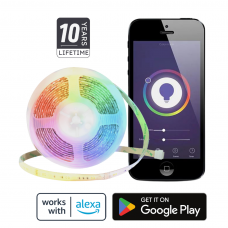 Ecolux 5m Dimmable Smart RGB CCT LED Strip with Music Sync - WiFi and Bluetooth Connectable Ecolux 5m Dimmable Smart RGB CCT LED Strip with Music Sync - WiFi and Bluetooth Connectable