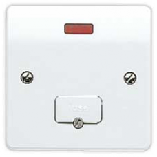 MK Electric Logic Plus White Moulded Unswitched Connection Unit With Neon and Flex Outlet in Base 13A