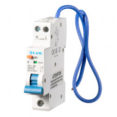 Live Electrical Single Module B Curve 30mA Type A Mini RCBO