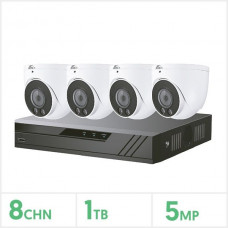 QVIS OYN-X CCTV Kit - 8 Channel 1TB DVR with 4 x 5MP Full-Colour Turret (White) QVIS OYN-X CCTV Kit - 8 Channel 1TB DVR with 4 x 5MP Full-Colour Turret (White)